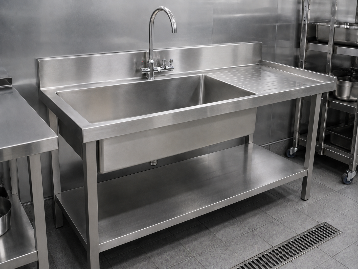 Sinks and washing units for commercial kitchens
