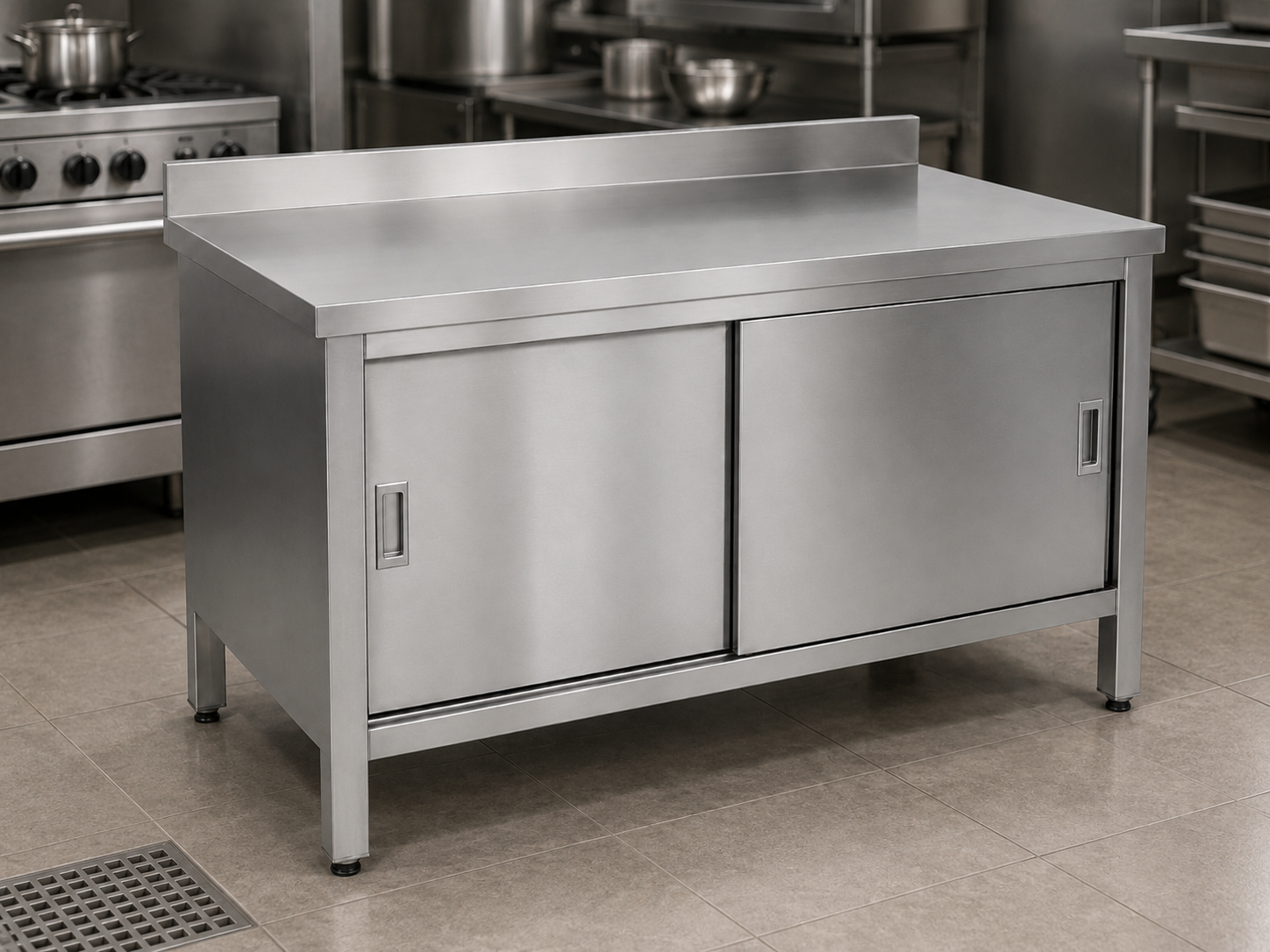 Cabinets and counters for commercial kitchens